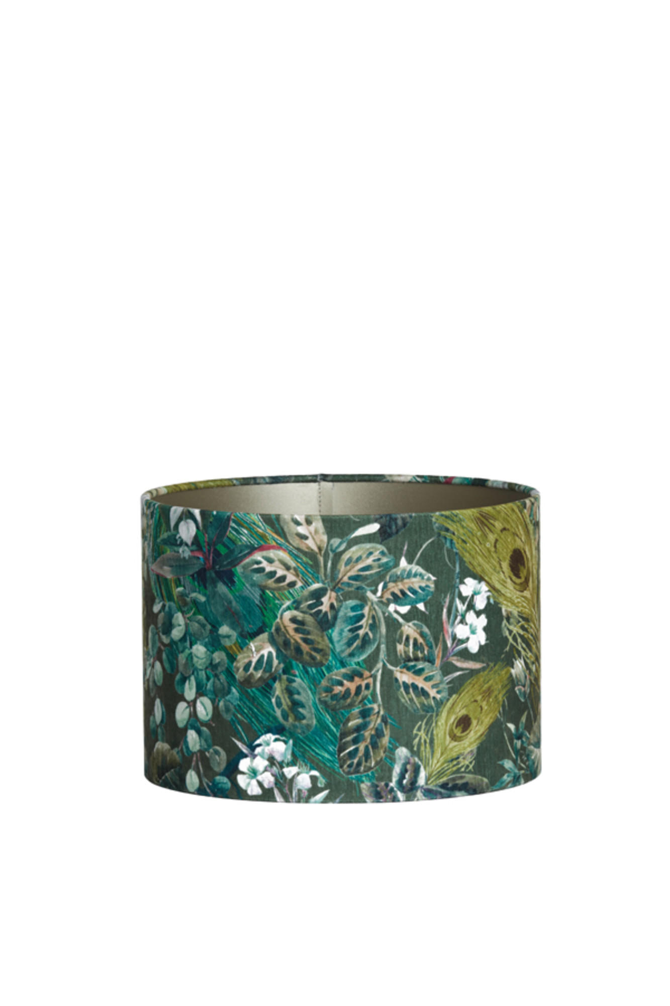 LAMPENSCHIRM Xenia flora Grün Ø30/21 cm - Grün, Textil (30/30/21cm) - Light & Living