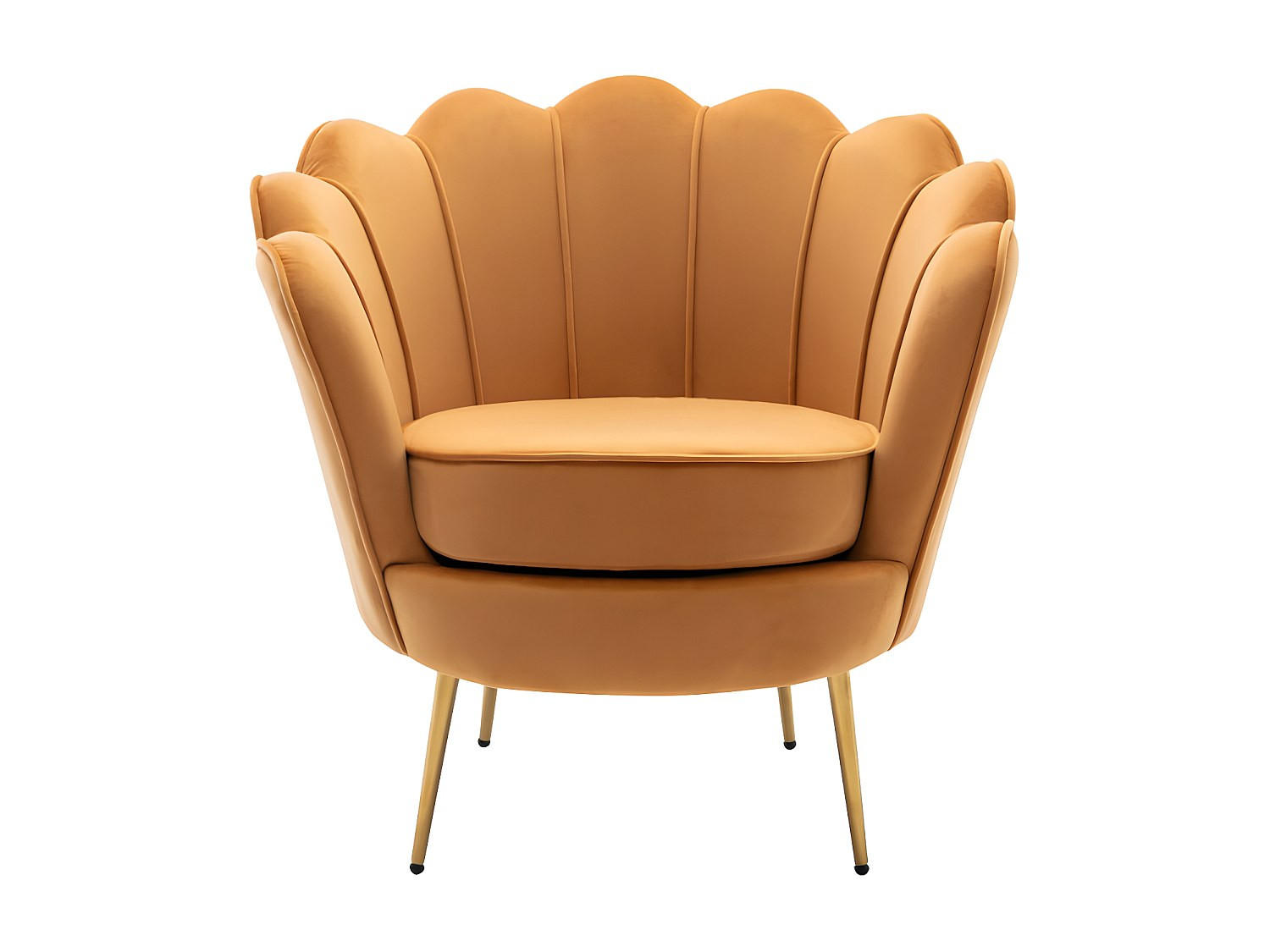 SESSEL mit gerader Rückenlehne - 1 Person - Samt, Stoff - Senffarben - - Dunkelgelb, Textil (78/76.5/75cm) - Vente-Unique