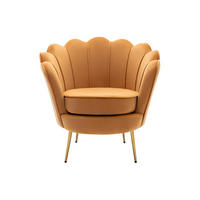 SESSEL mit gerader Rückenlehne - 1 Person - Samt, Stoff - Senffarben - - Dunkelgelb, Textil (78/76.5/75cm) - Vente-Unique