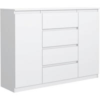 KOMMODE mit 4 Schubladen 2 Schranktüren 120 cm - Weiß, Holzwerkstoff (120.4/101.5/39cm) - MebLocker