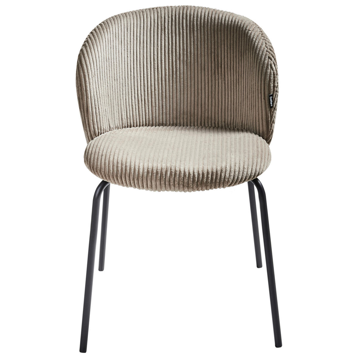 ESSZIMMERSTUHL 2er-Set Cord Taupe Miles - Taupe, Textil (53/83/55cm) - Beliani