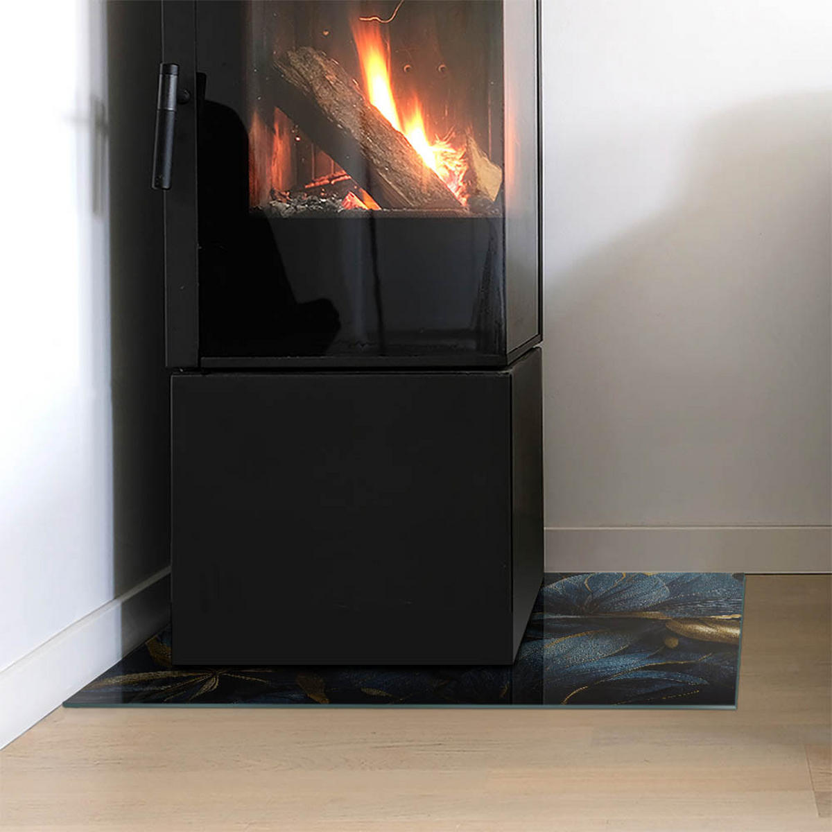 GLASPLATTE für Kamin 60x40 cm Marineblau - Dunkelblau, Glas (60/40/0.4cm) - ArtPrintCave