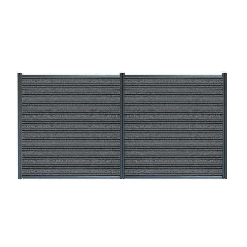 SICHTSCHUTZZAUN CALLADO PREMIUM - 185 cm, 2 x Element + 3 x Pfosten - Anthrazit, Kunststoff (253/185cm) - Home Deluxe