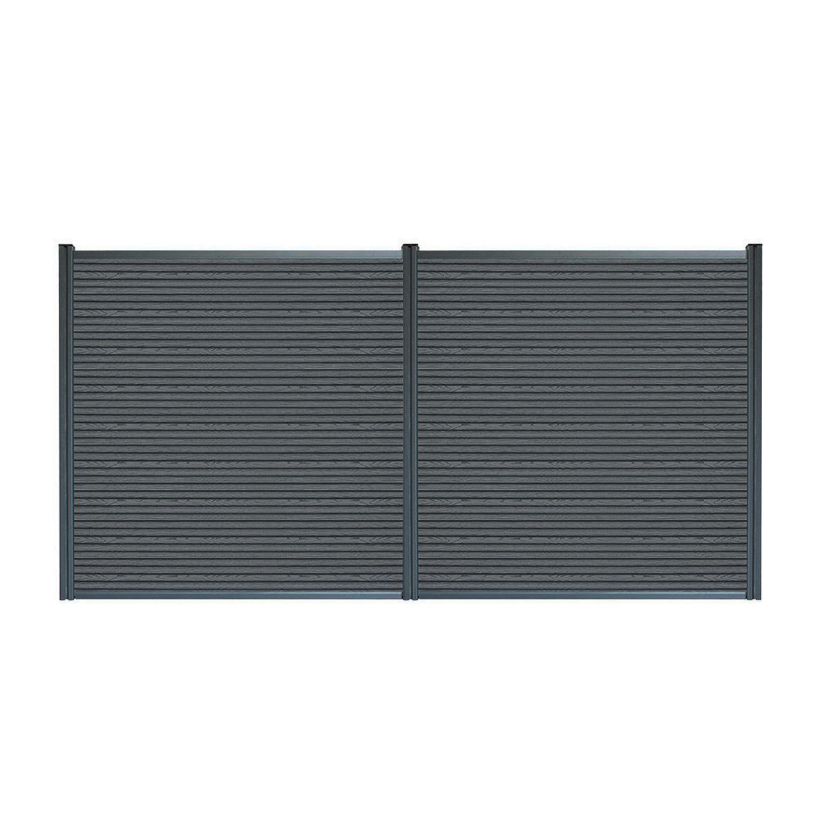 SICHTSCHUTZZAUN CALLADO PREMIUM - 185 cm, 2 x Element + 3 x Pfosten - Anthrazit, Kunststoff (253/185cm) - Home Deluxe