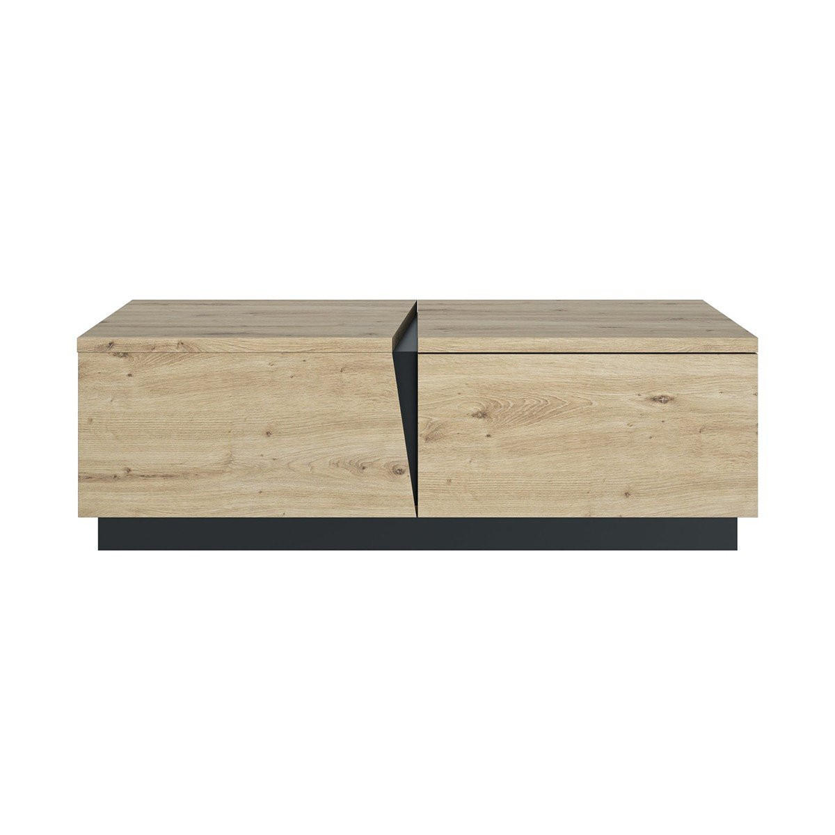 COUCHTISCH 1 Schublade Crack - Französische Herstellung - 114/61/36 cm - Eichefarben, Holzwerkstoff (114/61/36cm) - Calicosy