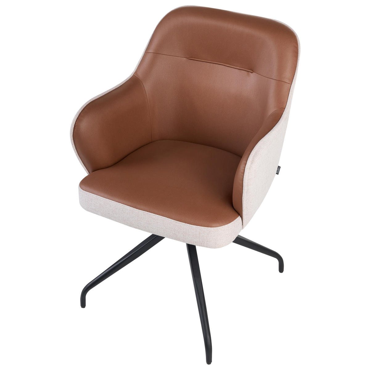 ESSZIMMERSTUHL drehbar Stoff Braun Stowe - Beige, Textil (61/90/61cm) - Beliani