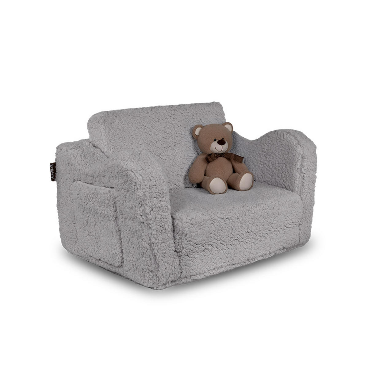 KINDERSESSEL Conni Grau 60 x 36 cm ausklappbar - Grau, Textil (60/36/36cm) - Vicco