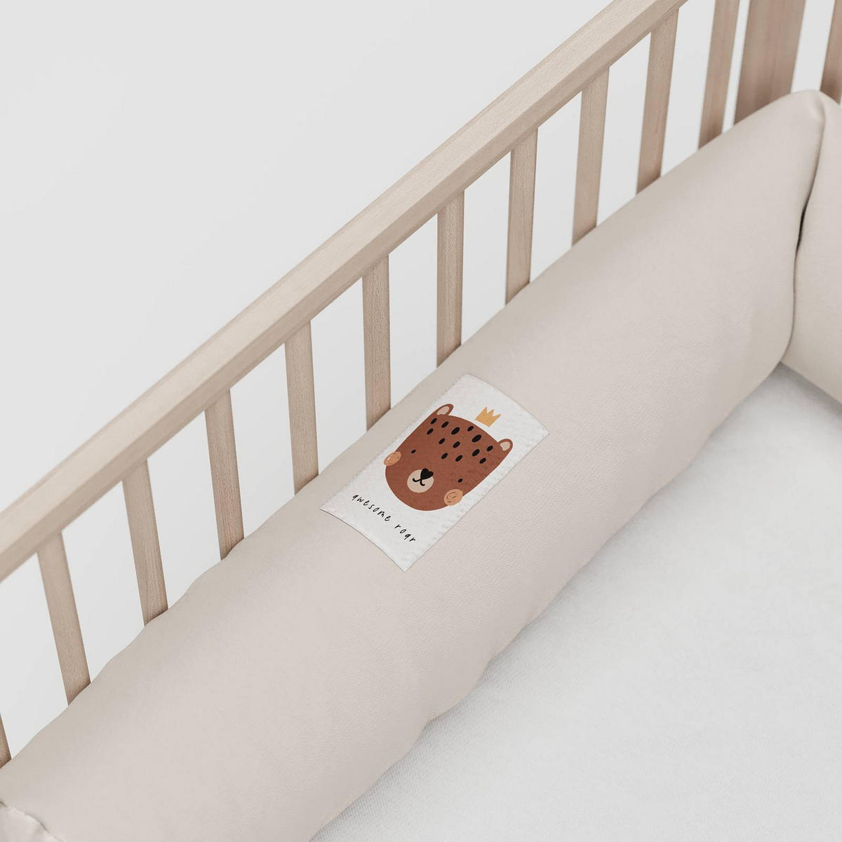 NESTCHENSCHLANGE Cozy "Cute Tiger Oat Milk" 190 cm Bettschlange - Braun/Grau, Textil (15/190cm) - Sämann – make a difference.