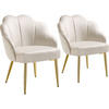 COCKTAILSESSEL 2er Set Hellen 66 x 62 x 80 5 cm creme/gold - Goldfarben/Creme, Textil (66/80.5/62cm) - tectake