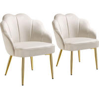 COCKTAILSESSEL 2er Set Hellen 66 x 62 x 80 5 cm creme/gold - Goldfarben/Creme, Textil (66/80.5/62cm) - tectake