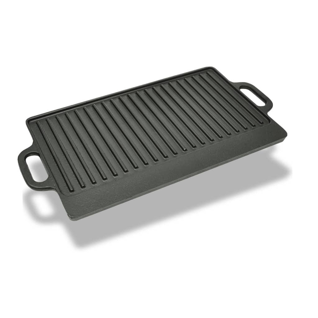GRILLPLATTE Wendeplatte Gusseisen 50/23 Cm - Schwarz, Metall (1cm) - vidaXL
