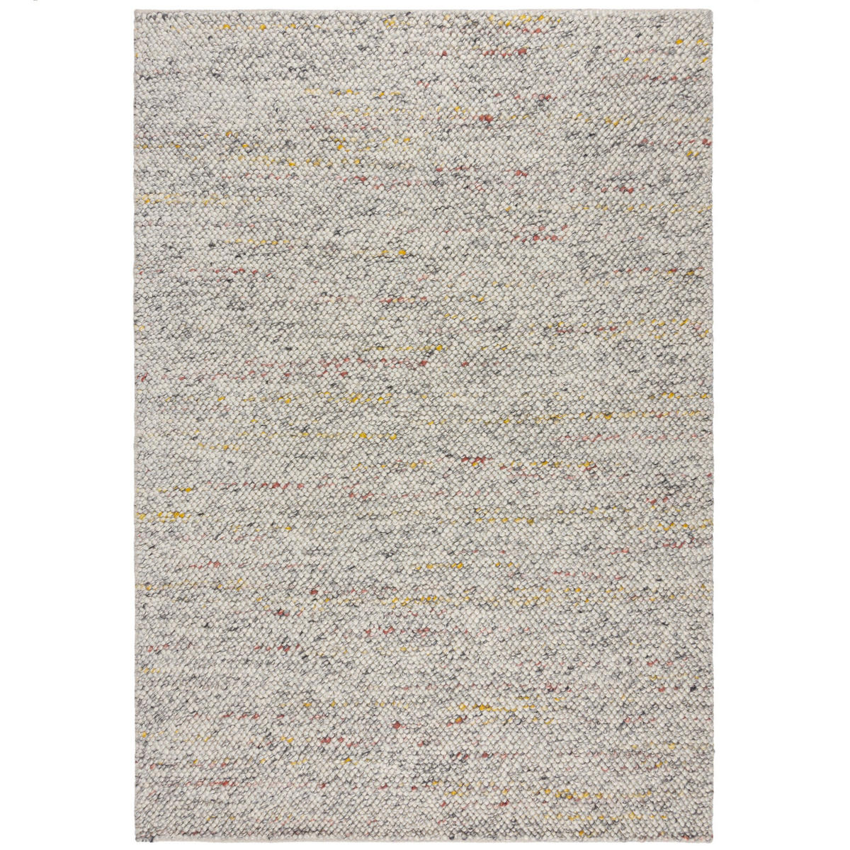 TEPPICH aus Wollmischung, handgewebt mit stilvollem Noppeneffekt, strapazierfähig Beige-Multicolor Rechteckig 80x150 - Beige, Textil (80/150cm) - KADIMA DESIGN