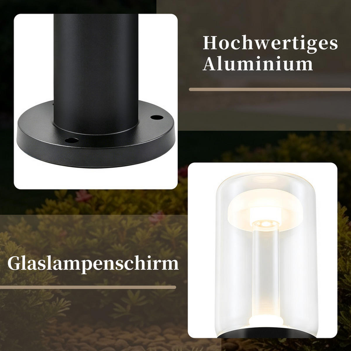LED AUßENLEUCHTEN 12/12/40cm - Schwarz, Kunststoff (12/12/40cm) - Nettlife