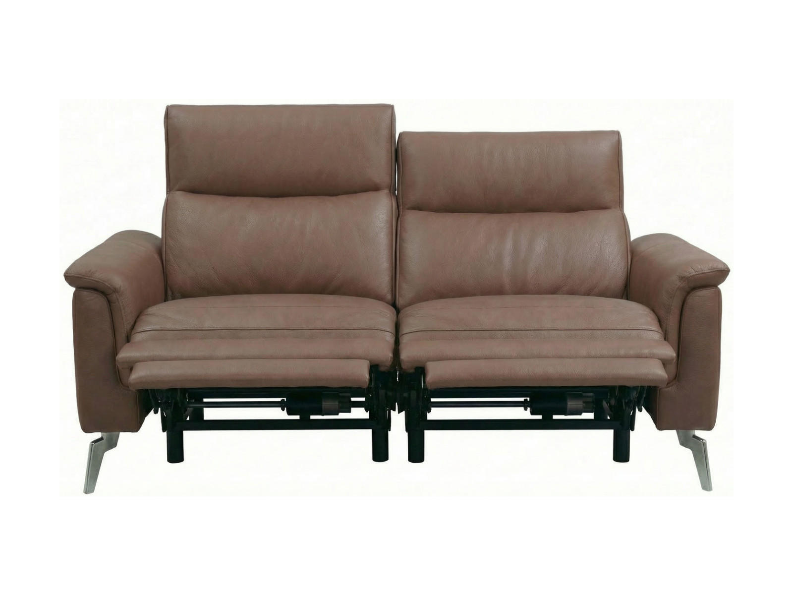 2-SITZER Sofa Borea Echtleder mit 2 x Relaxfunktion Cognacbraun - Cognac, Leder/Metall (176/102/98cm)