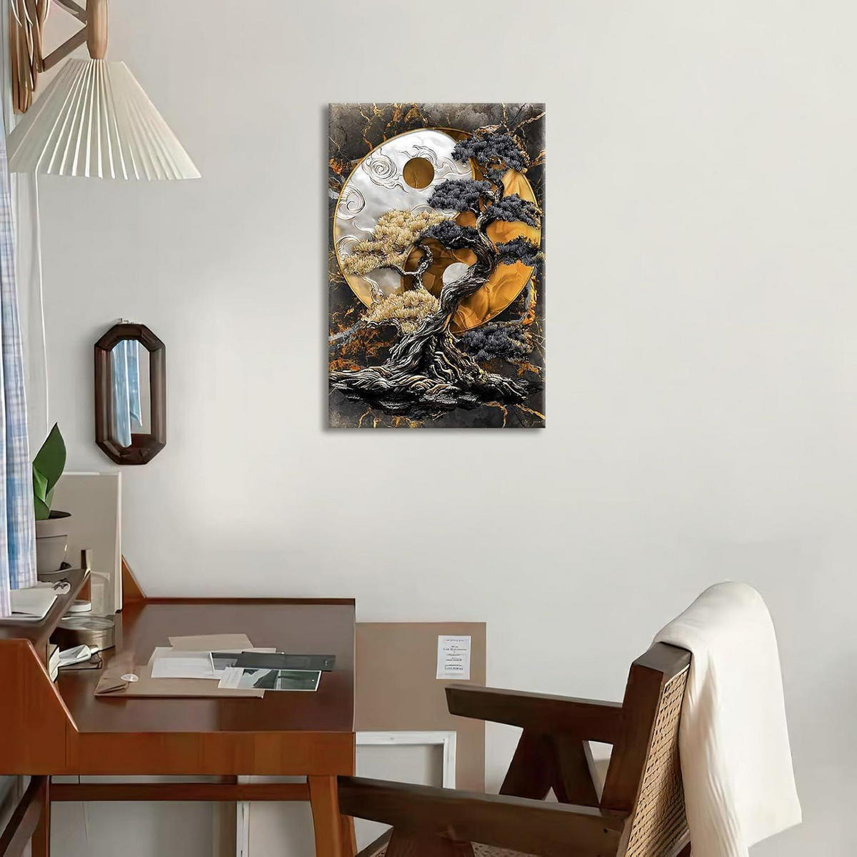 LEINWANDBILD Yin Yang Baum 40 x 60 cm - Multicolor, Textil (60/0.5cm)