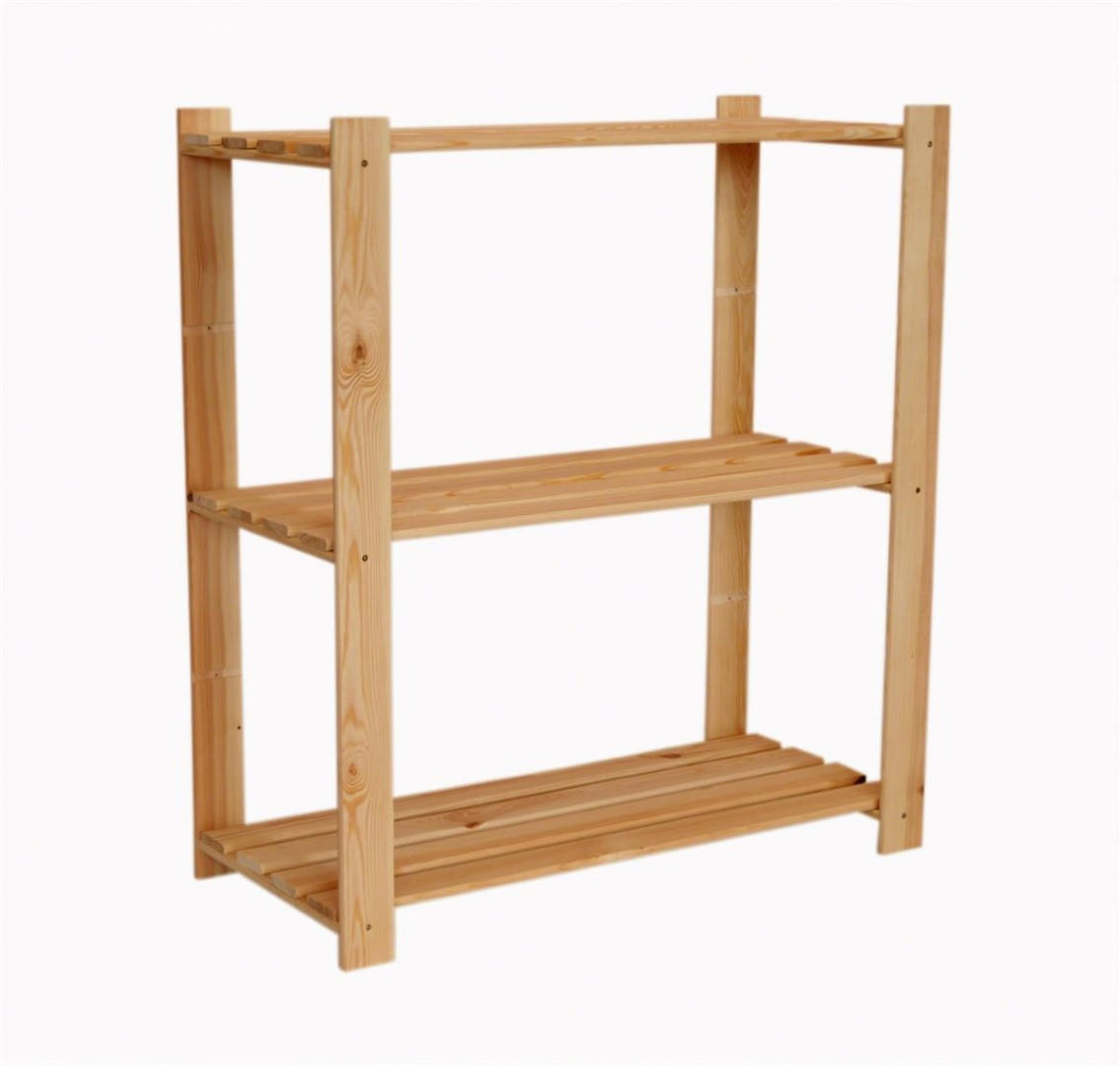 HOLZREGAL PINEPEAK 90x80x38cm 3 Fachboden 1,2cm dickes Kiefernholz Natur - Naturfarben, Holz (80/90/38cm) - PROREGAL