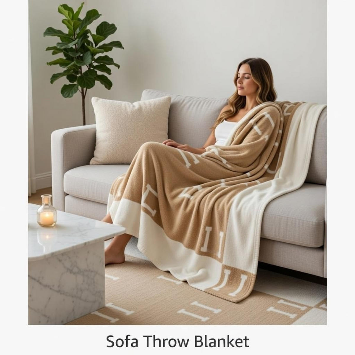 WOHNZIMMERDECKE - 130 x 180 cm - Khaki - Graubraun, Textil (130/180cm)