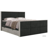 POSTEL BOXSPRING DELNOR KING DUO 140/200 - Tmavě šedá Strukturovaná látka - Topper Visco - H3 - černá/tmavě šedá, textil/plast (140/200cm) - MKS