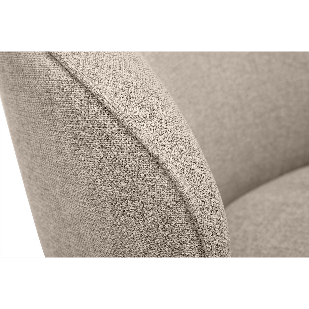 SCHWENKSESSEL Taupefarbener Strukturierter Samteffektstoff AMBER - Taupe, Textil (81.5/81/74.5cm) - Miliboo