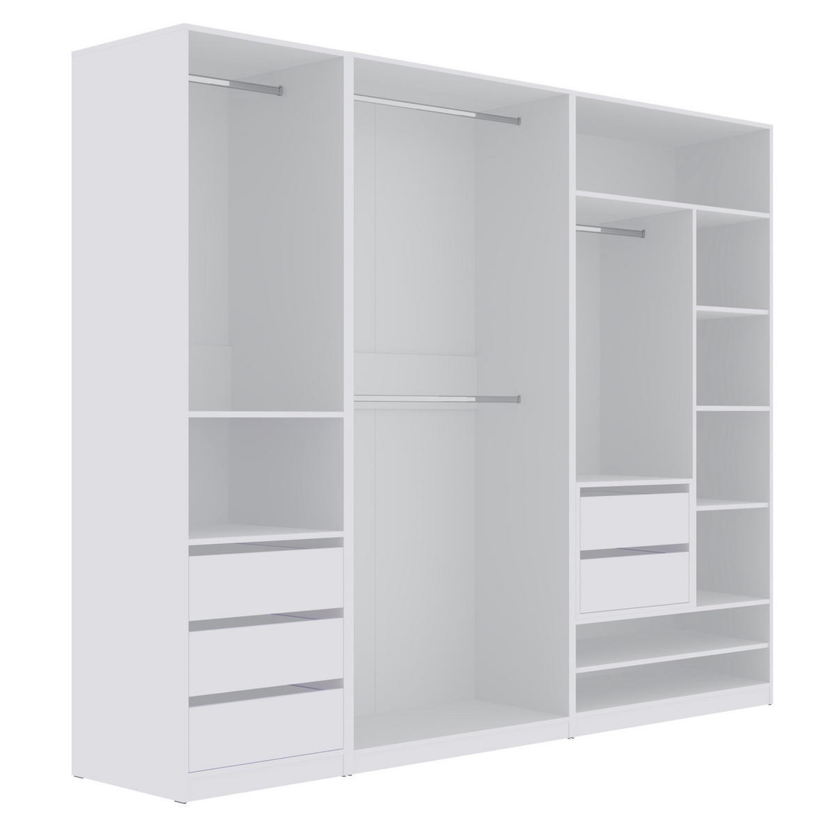 OFFENER-GARDEROBENSCHRANK TRES D/B Weiß 250/206/51 cm - Weiß, Holzwerkstoff (250/206/51cm) - Marmex Möbel