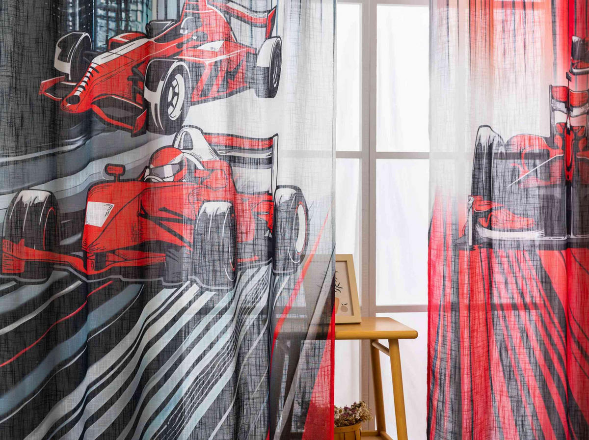 VORHANG 2ER SET SEOUL HxB 245x140 cm Racing - Rot, Textil (140/245cm) - Gardinenbox