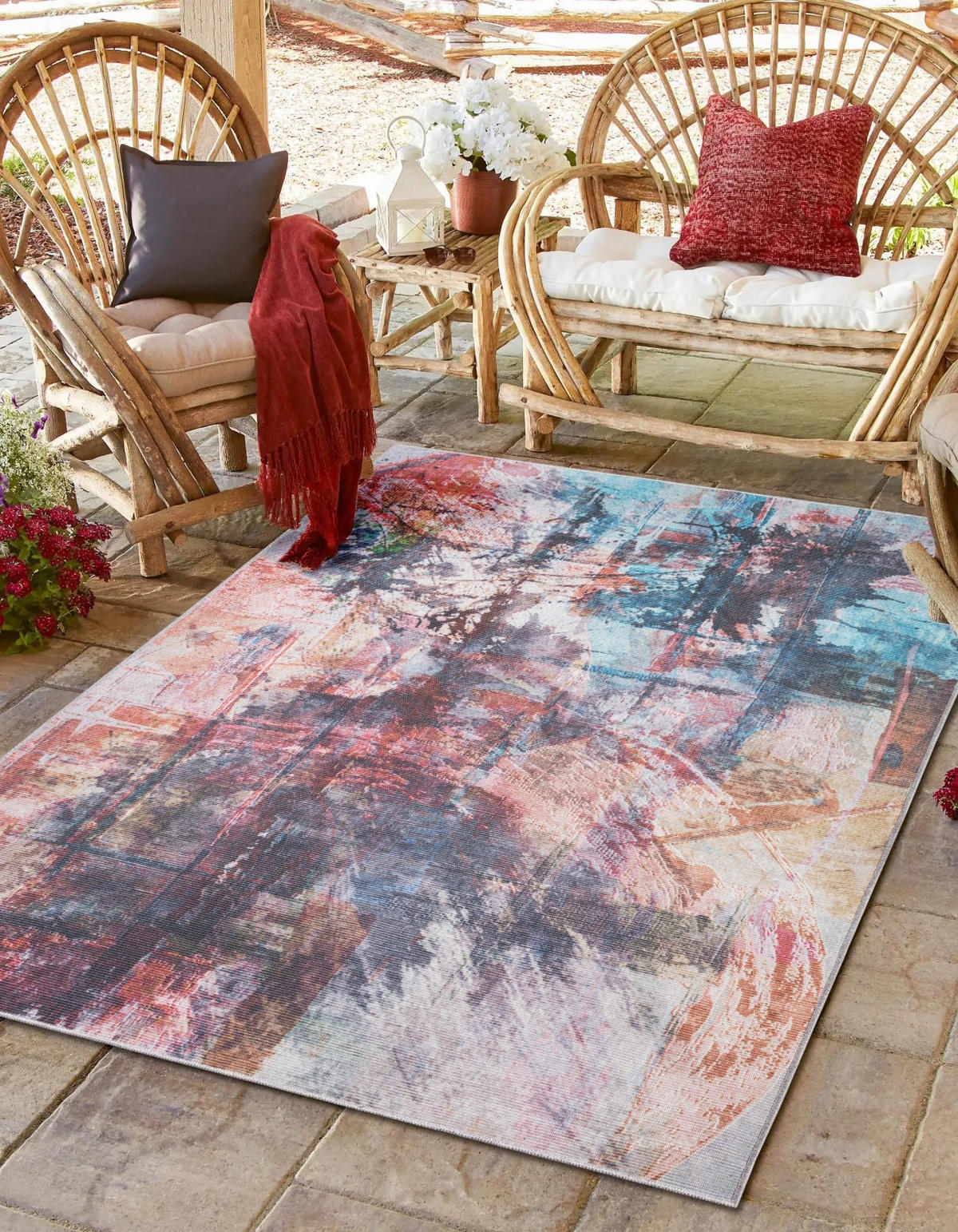 TEPPICH Narissa Petrol,Bordeaux,Rostfarben 160/230 cm - Petrol, Textil (160/230cm) - My-Rug