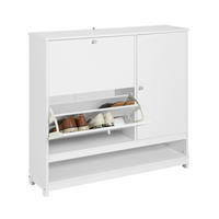 SCHUHSCHRANK Weiß - Weiß, Holz/Holzwerkstoff (102/96/24cm) - SoBuy