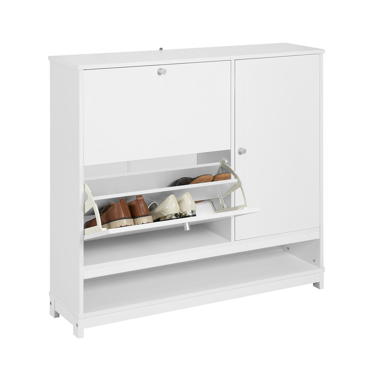 SCHUHSCHRANK Weiß - Weiß, Holz/Holzwerkstoff (102/96/24cm) - SoBuy