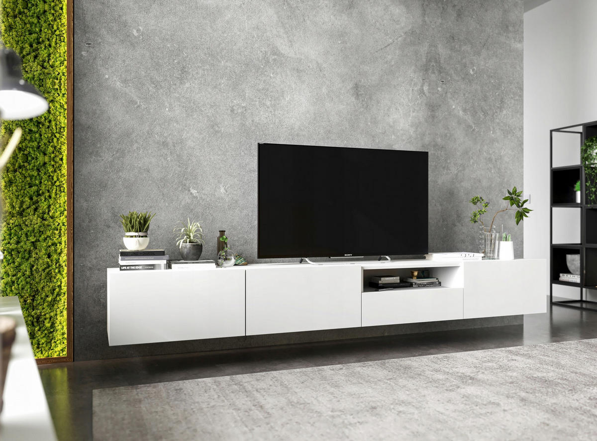 TV-LOWBOARD 2-er Set Enjoy Weiß Matt Schublade 120 cm - Weiß, Holzwerkstoff (240/30/35cm) - Meble Lindner