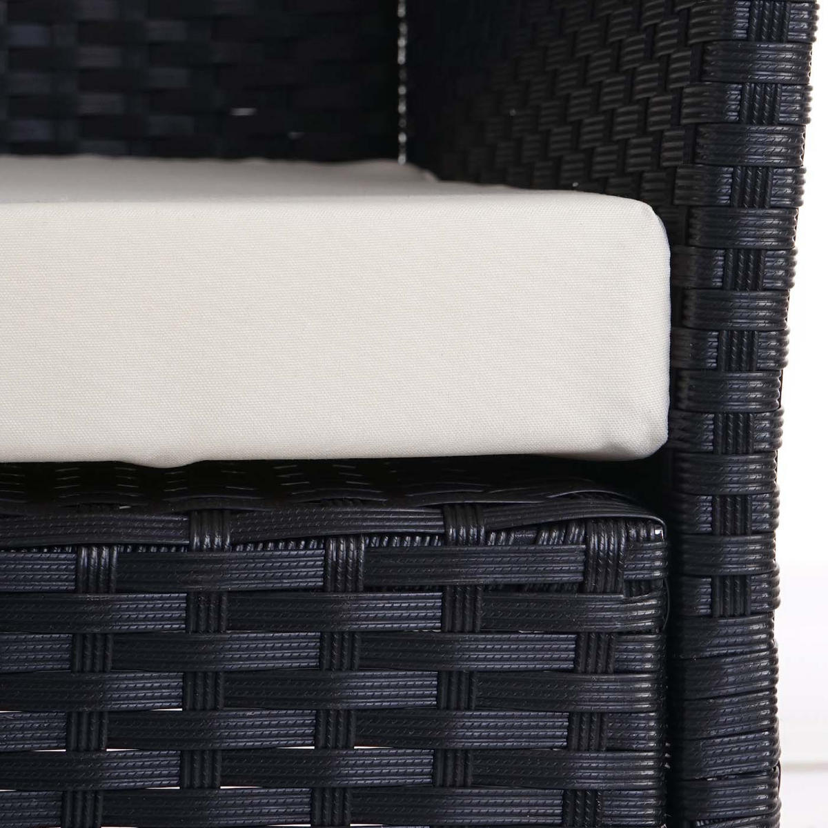 GARTENSESSEL Andi 2er-Set HxBxT 83x59x60cm Sitzhöhe 47cm Anthrazit Kissen Creme - Anthrazit, Kunststoff (59/83/60cm) - PROREGAL