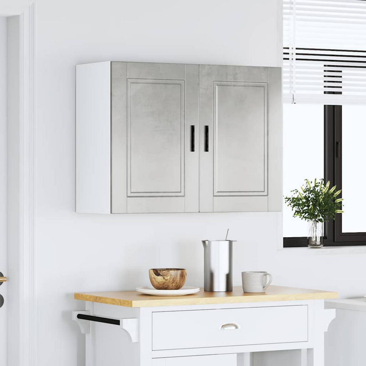 KÜCHEN-HÄNGESCHRANK Betongrau Holzwerkstoff - Grau, Holzwerkstoff (31/60/80cm) - vidaXL