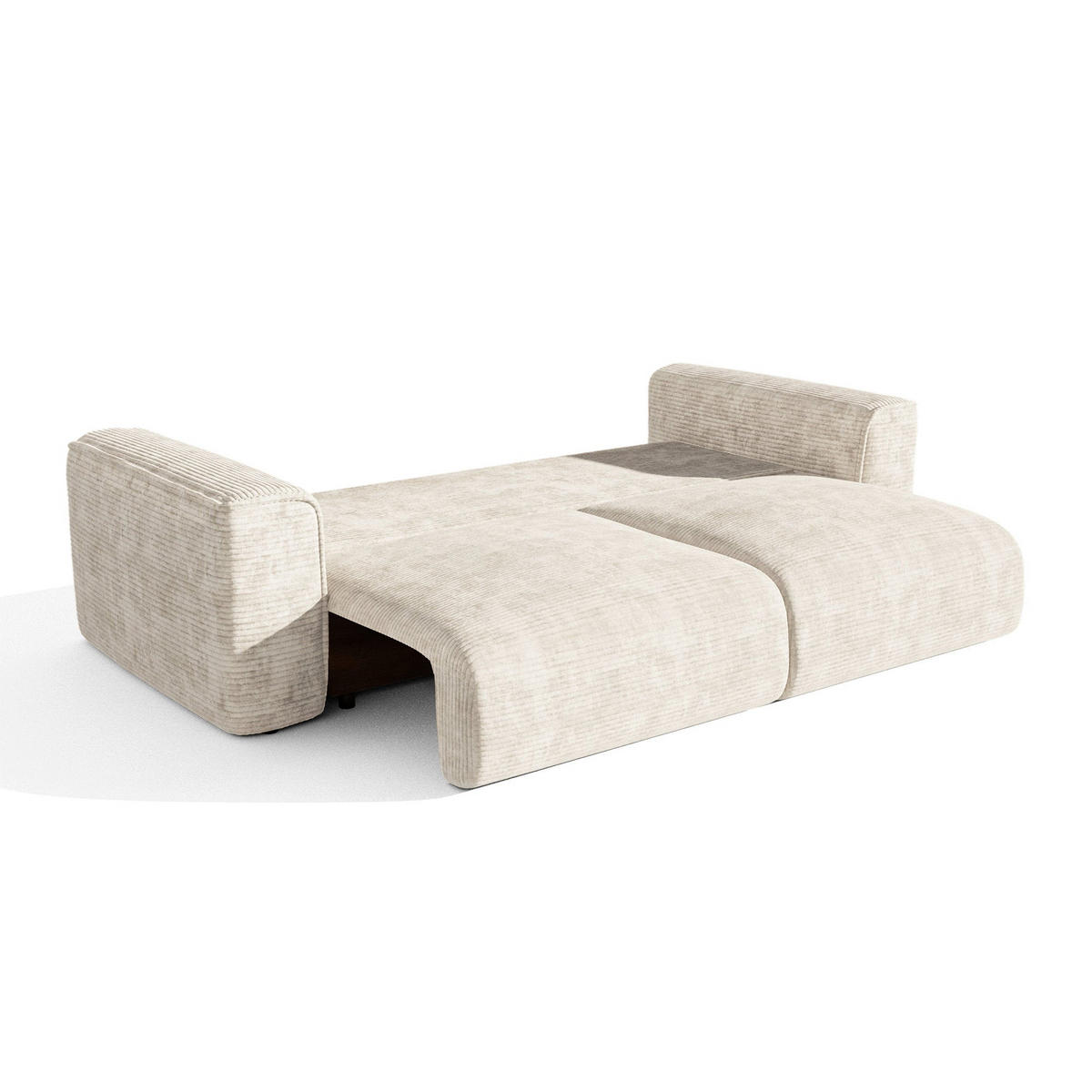 SCHLAFSOFA mit Stauraum COMO Cord Creme 254cm - Creme, Textil (254/78/95cm) - Premium Interiors