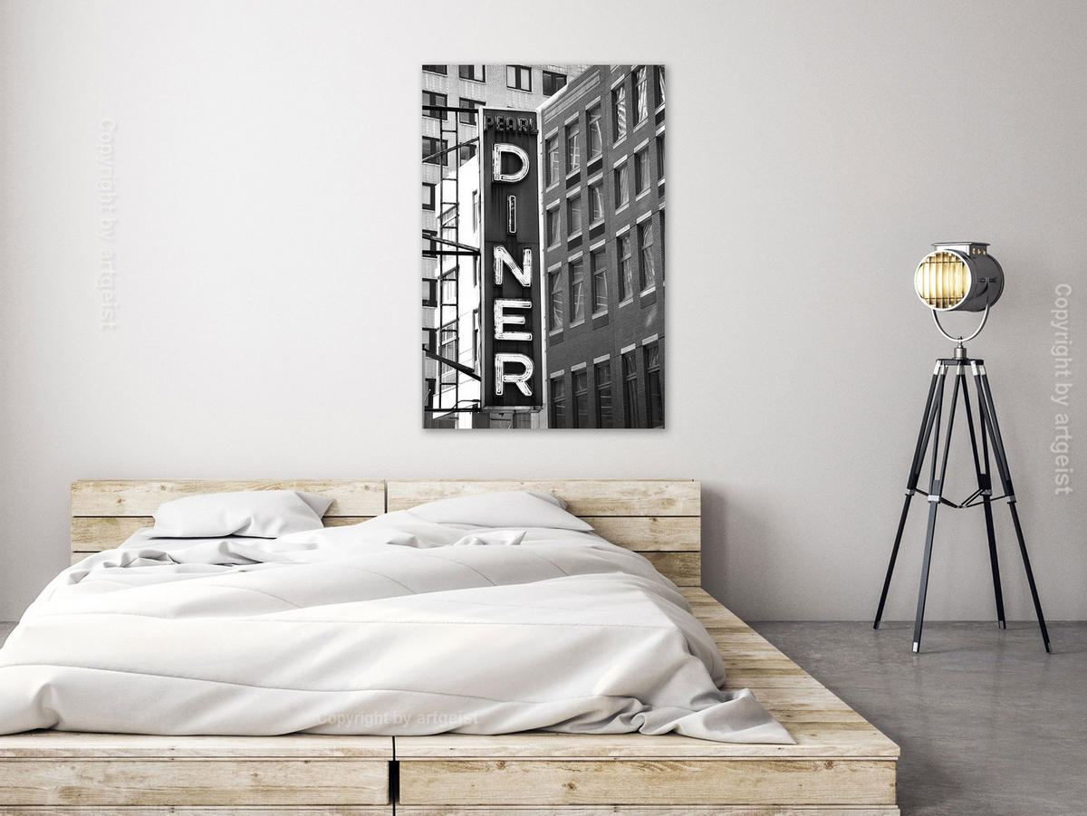 KUNSTDRUCK Schwarz-Weiß 60/90 cm - Schwarz, Textil (60/90cm) - KUNSTLOFT