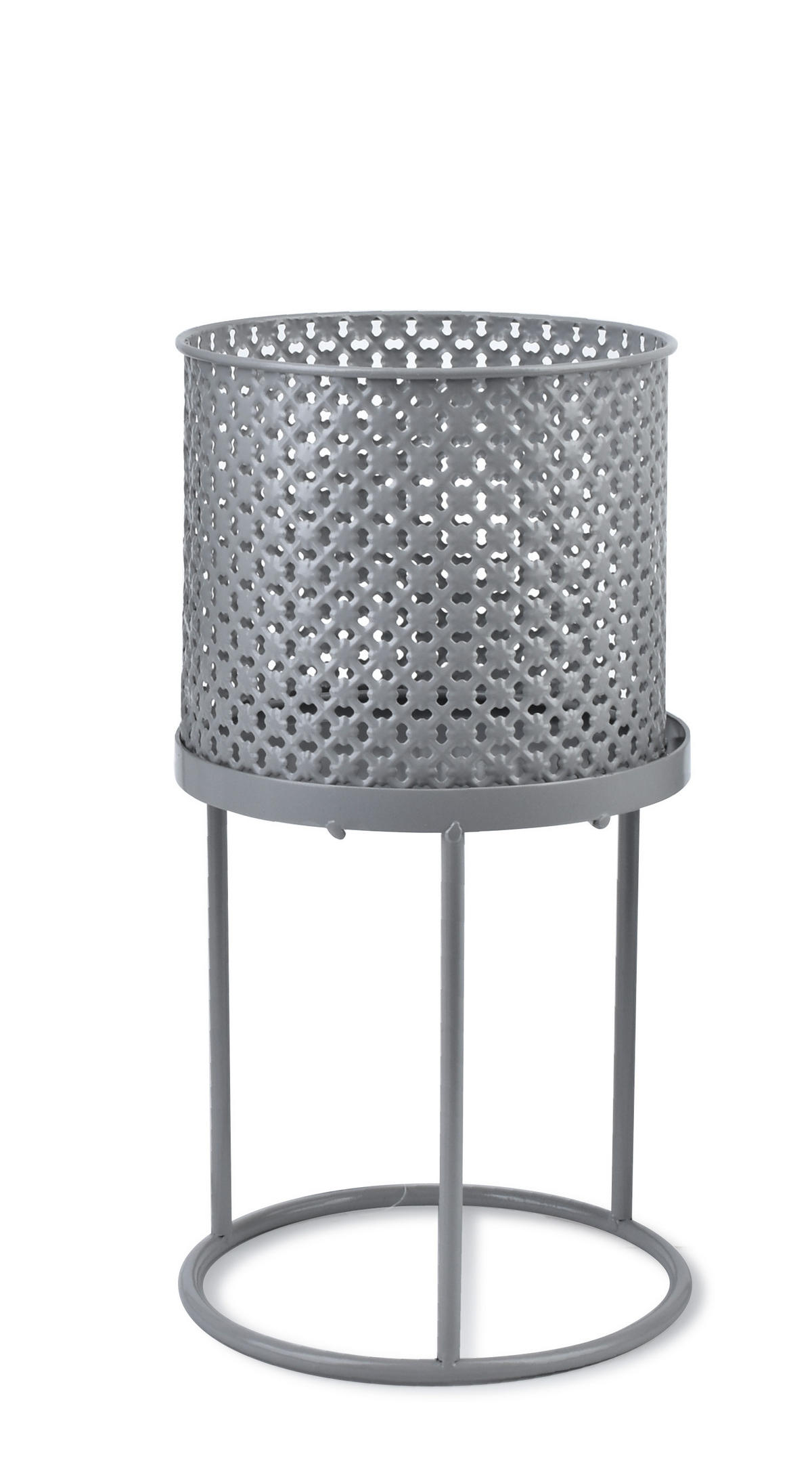 BLUMENTOPF Auf Ständer Swen Grau 19/19/29 cm Metall - Grau, Metall (19/29cm) - Mondex