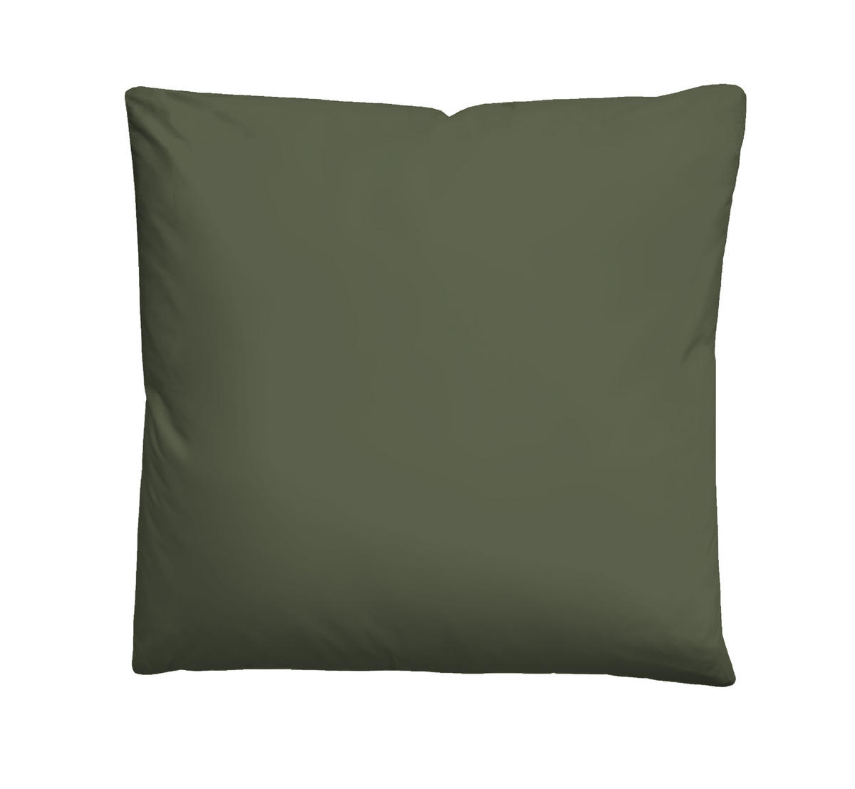 BETTWÄSCHE-GARNITUR Linon UNI fichte, 135x200 cm + 80x80 cm - Dunkelgrün, Textil (135/200cm) - biberna
