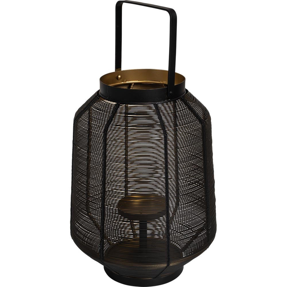 LATERNE Fenna - Schwarz - 25/25/32 cm - Schwarz, Metall (25/32/25cm) - Lesli Living
