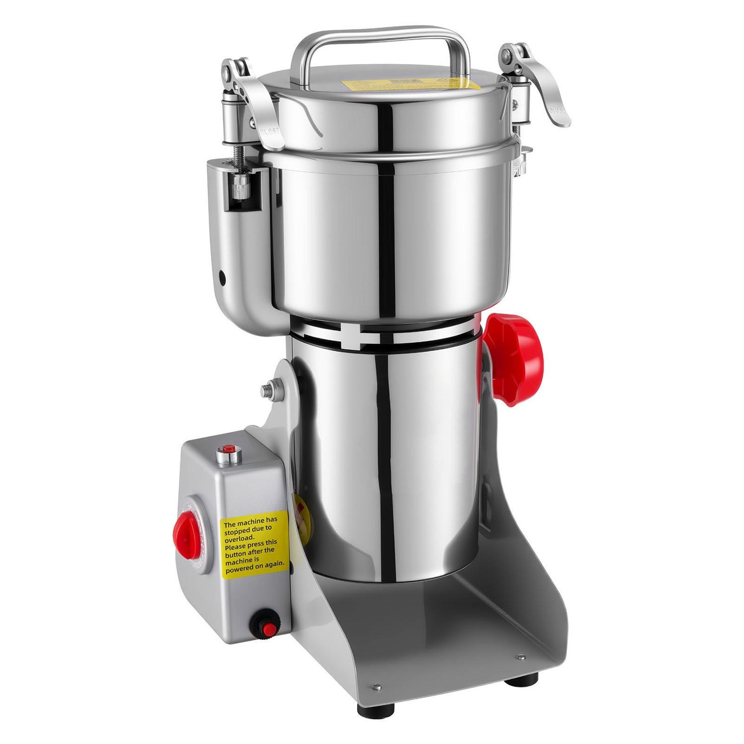 GETREIDEMUHLE Elektrische 800g, SCHWENKBARES DESIGN 2100W, Edelstahl für Küche und Gewerbe - Silberfarben, Metall (25.12/30.12/40cm) - Rolipo