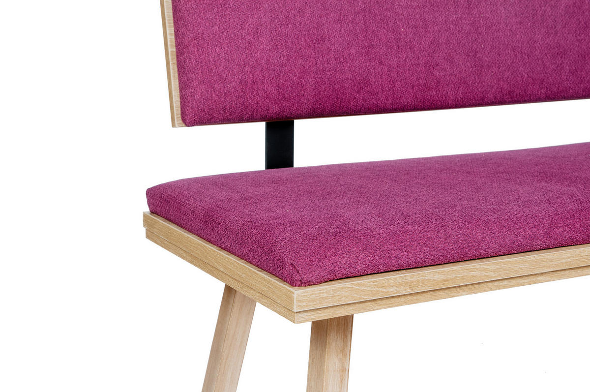 SITZBANK Die Zeitlose - Eichefarben/Violett, Holz/Textil (48/89/125cm) - Kundler Home