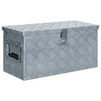 ALUMINIUMBOX mit Deckel Metallkiste 61,5x26,5x30 cm Silber - Silberfarben, Metall (61.5/30/26.5cm) - DELUKE
