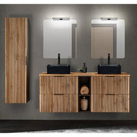 BADMÖBEL-SET 4-TLG. Xanten-56 - Braun, Holzwerkstoff (191/200/47cm) - Lomado