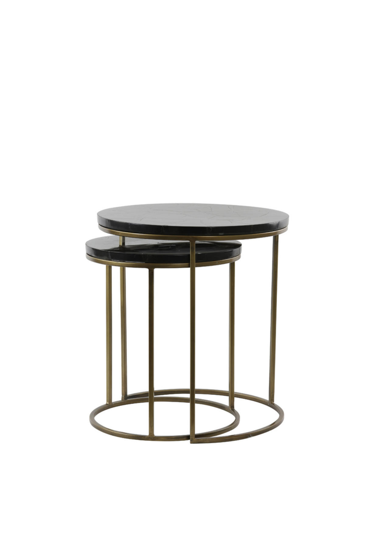 BEISTELLTISCH Sobrina Schwarz Ø50/52 cm 2er-Set - Schwarz, Metall (50/50/52cm) - Light & Living