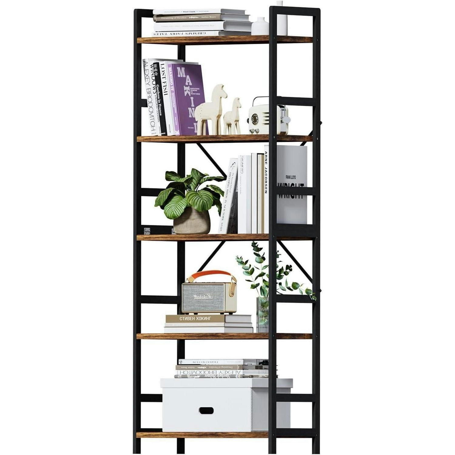 BÜCHERREGAL Standregal Holz Vintagebraun-schwarz 30 x 60 x 158 cm - Multicolor, Holzwerkstoff (30/158/60cm)