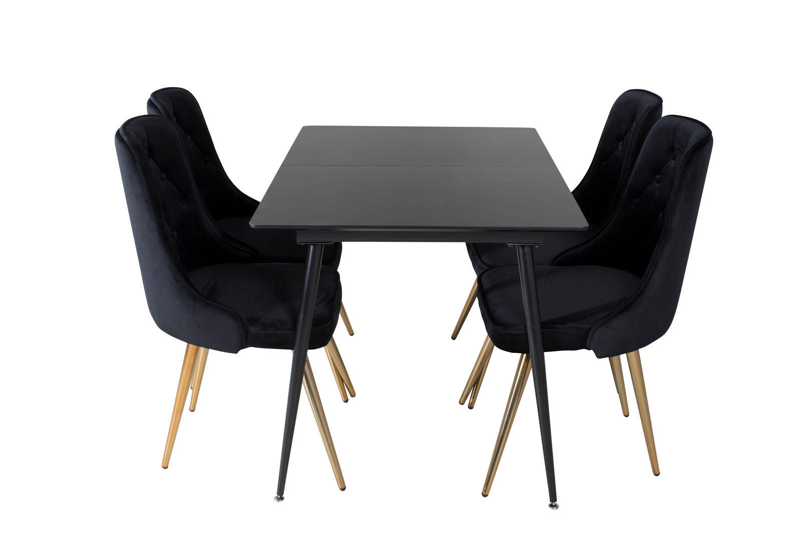 TISCHGRUPPE Schwarz - Goldfarben/Schwarz, Holzwerkstoff (90/76/120cm) - ebuy24