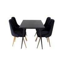 TISCHGRUPPE Schwarz - Goldfarben/Schwarz, Holzwerkstoff (90/76/120cm) - ebuy24