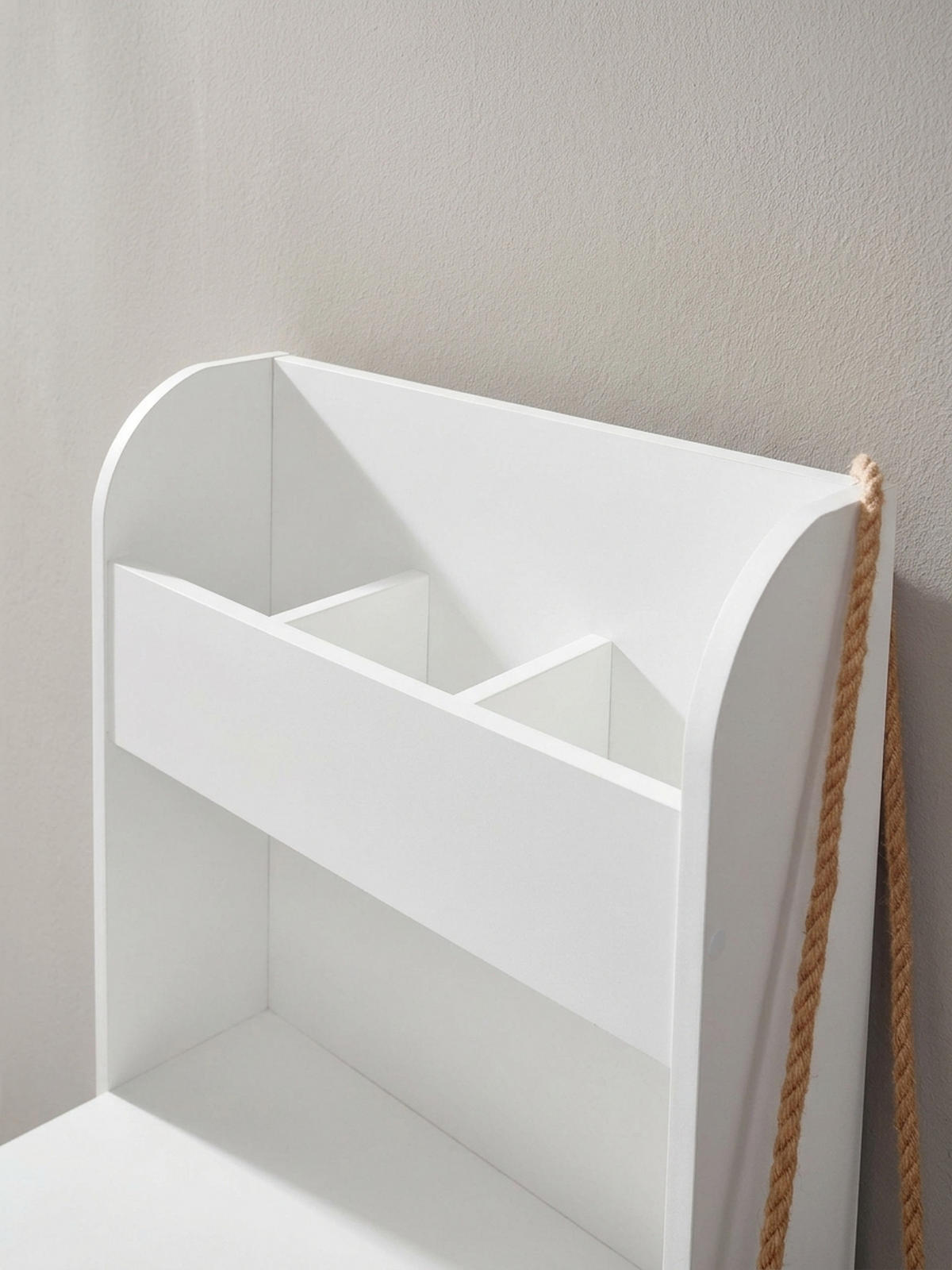 KINDERSCHREIBTISCH – Weiß, mit Regal, kratzfest, wasserabweisend, melaminbeschichtet - Weiß, Holz (90/110/50cm) - KADIMA DESIGN