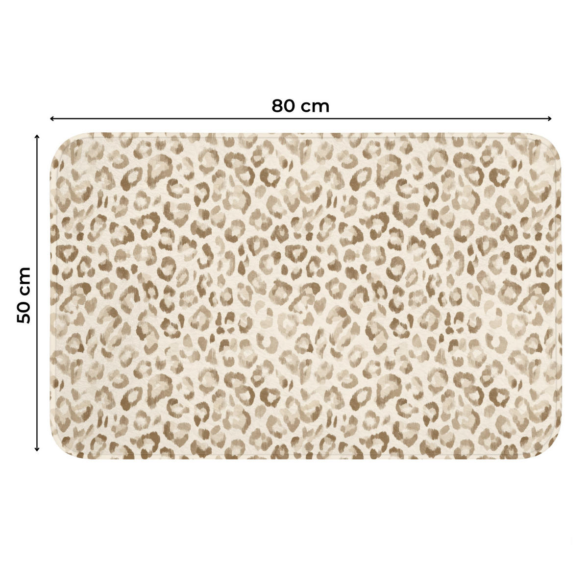 WC PŘEDLOŽKA Leopard - Classic - Béžová 80x50 cm - světle hnědá, textil/plast (80/1cm) - OnlyWow