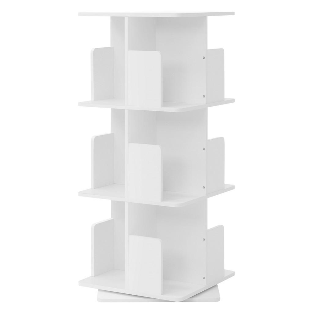 ML-DESIGN DĚTSKÁ KNIHOVNA se 3 policemi, bílá, 40 x 94 x 40 cm, otočná o 360 stupňů