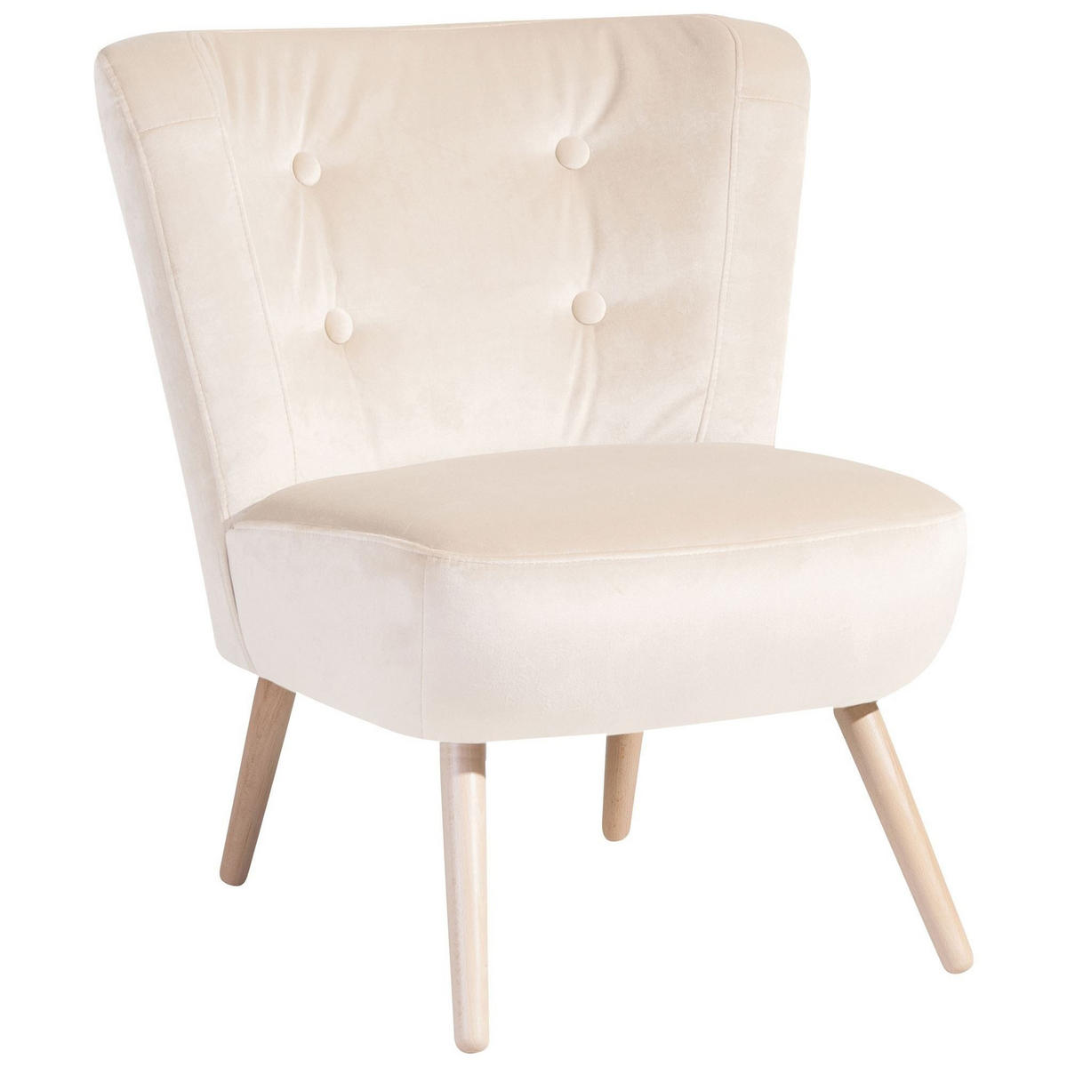 SESSEL Kassi Bezug Samtvelours Buche natur / creme - Weiß, Kunststoff (69/80/68cm) - 58aufmkessel