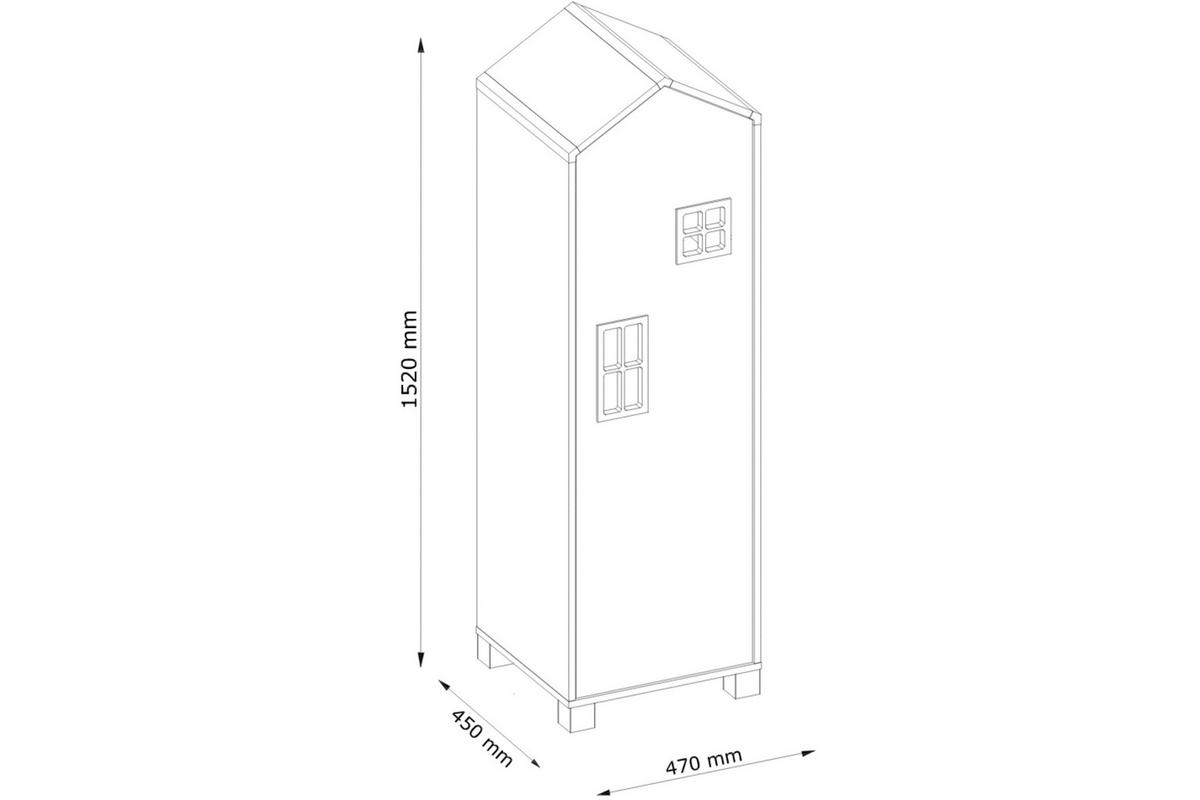 KINDERKLEIDERSCHRANK MIRUM 4 Einlegeböden, Weiß/Grau - Weiß/Grau, Holz (47/152/45cm) - KONSIMO®