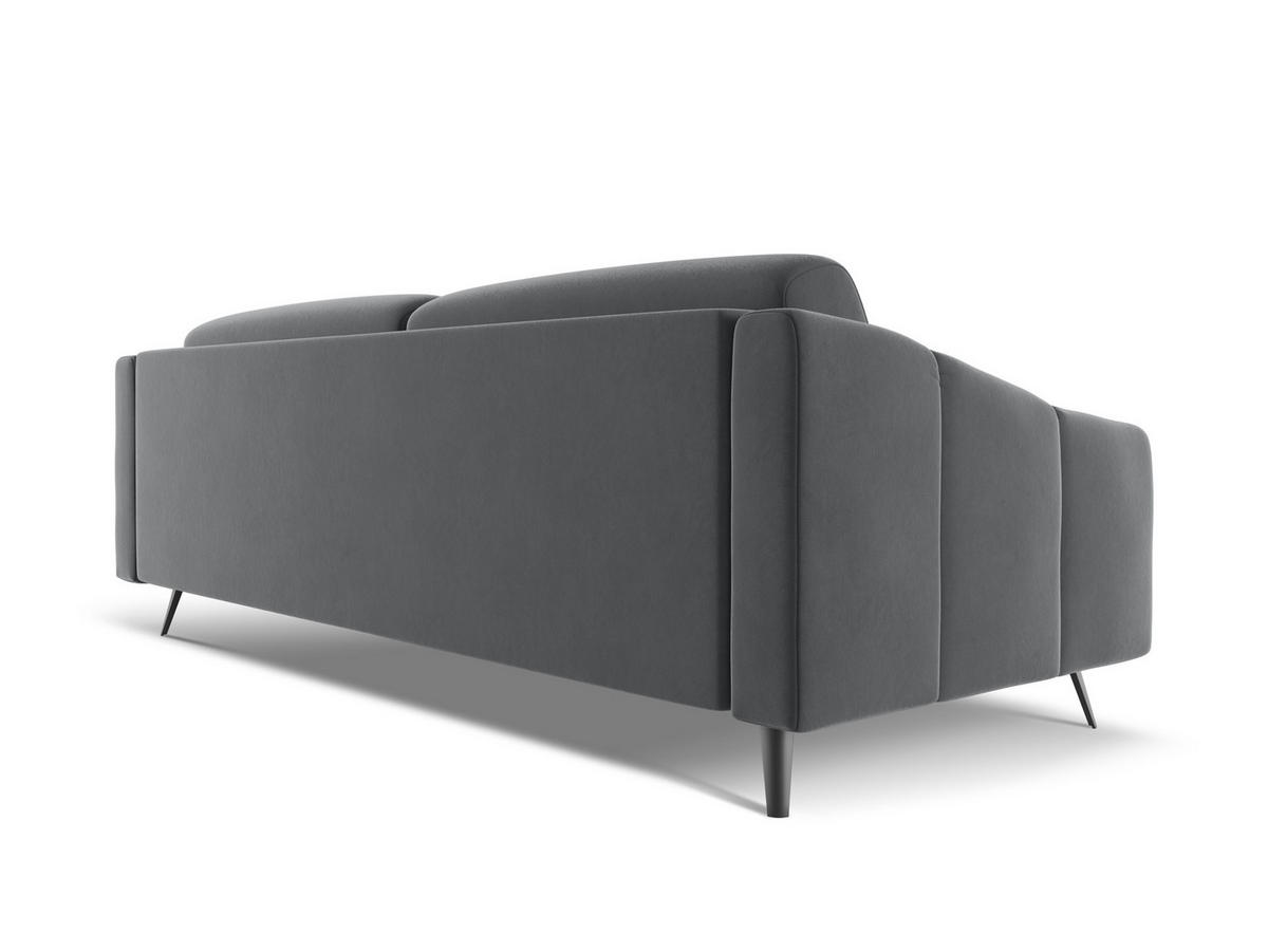 4-SITZER-SOFA Samt Stoff Grau - Dunkelgrau/Schwarz, Textil/Metall (238/80/95cm) - Makamii